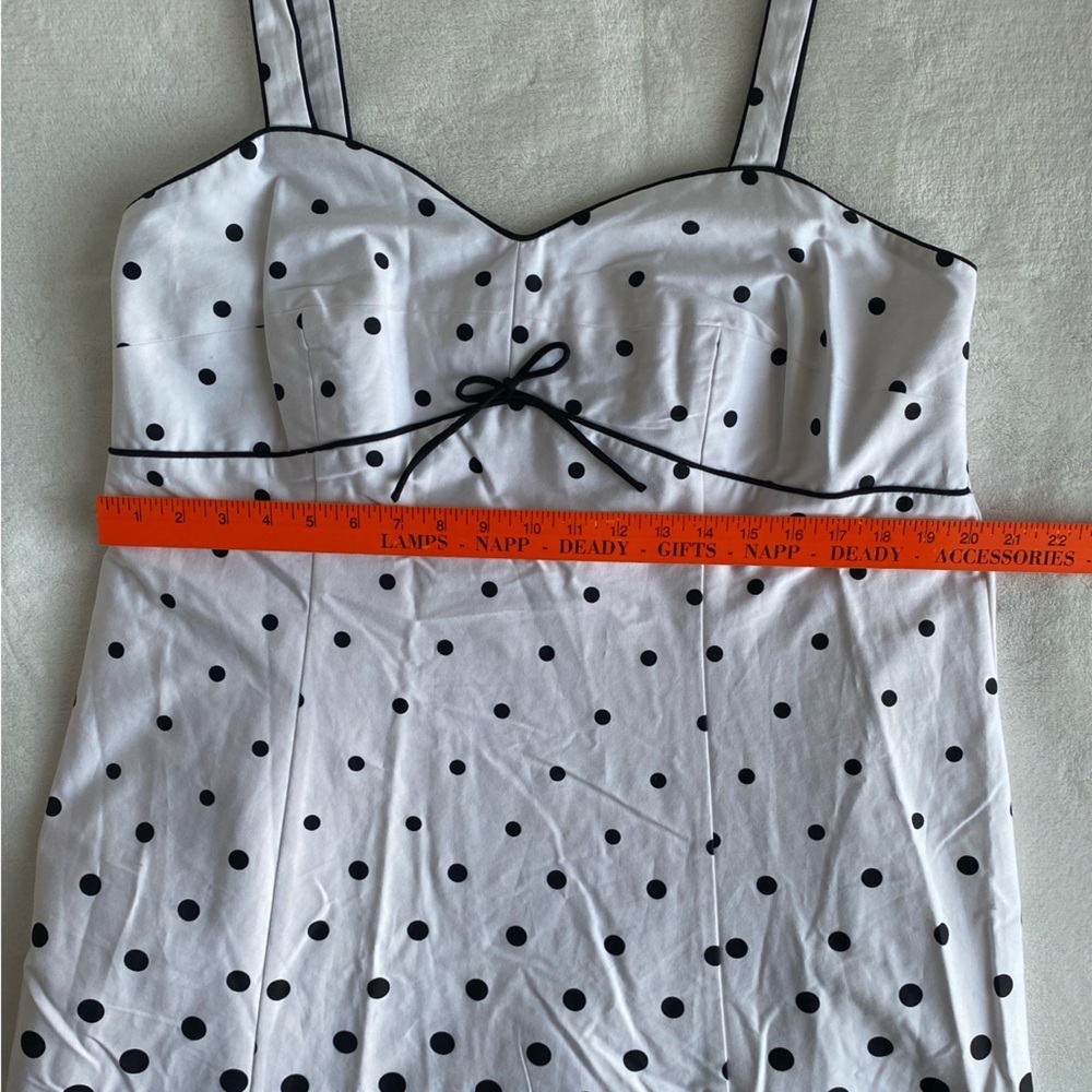 R & K‎ Polka Dot Sun Dress 16W Black White Romantic Easter Paris Preppy Coastal - Picture 12 of 13